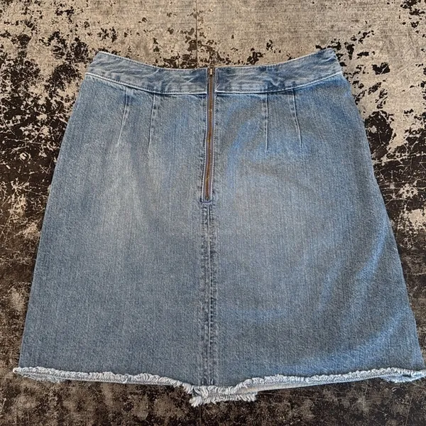 Loft Denim Faux Wrap Jean Skirt Size 0 - Image 2
