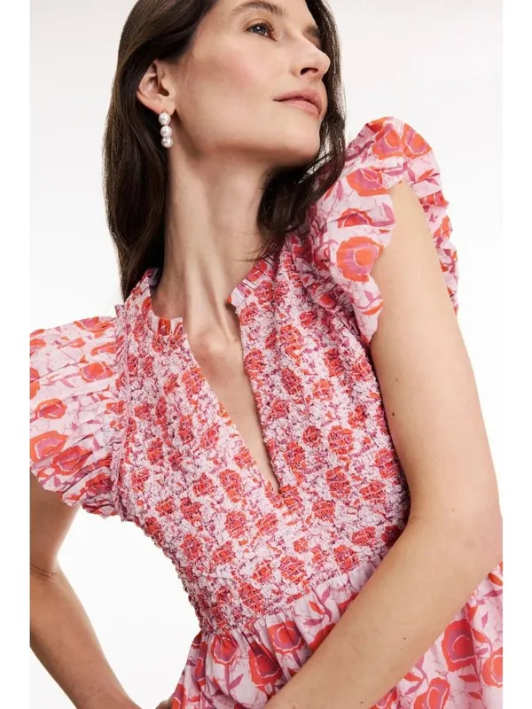Saylor Almina Maxi Dress in Pink Print Small Womens Long Boho - Image 5