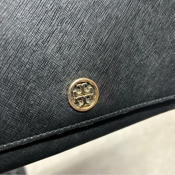 Tory Burch Purse Bag Crossbody Black Robinson Leather Wallet Vintage NO CHAIN** - Image 2