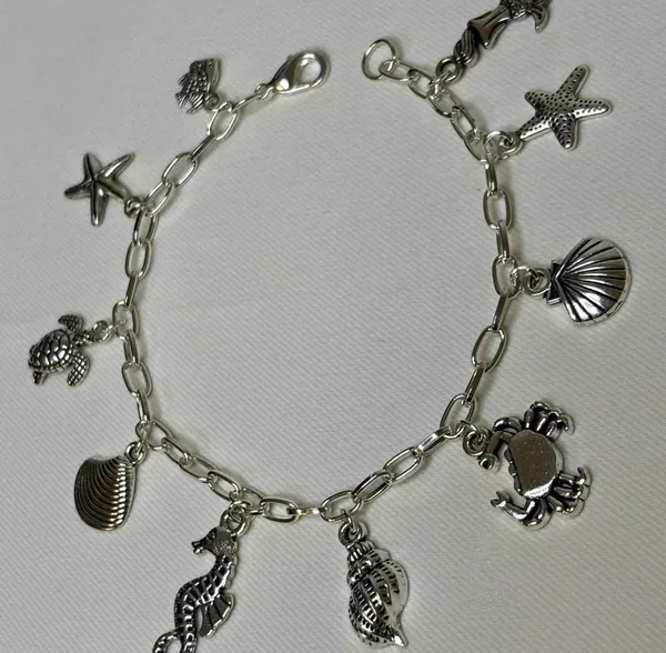 Handmade Silver Beachy Charm Necklace  - Image 3
