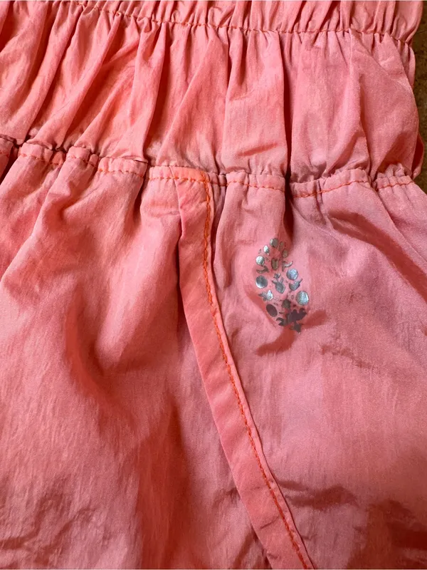 FP Movement The Way Home Shorts Neon Coral Smocked Waist Running Shorts Size S - Image 5