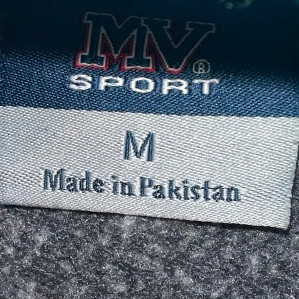 MV Sport Game Day Hoodie Medium Gray Striped Sleeve Pullover Graphic Sweatshirt‎ - Image 4