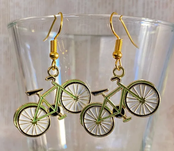 Kawaii Retro Bicycle Earrings - Image 2
