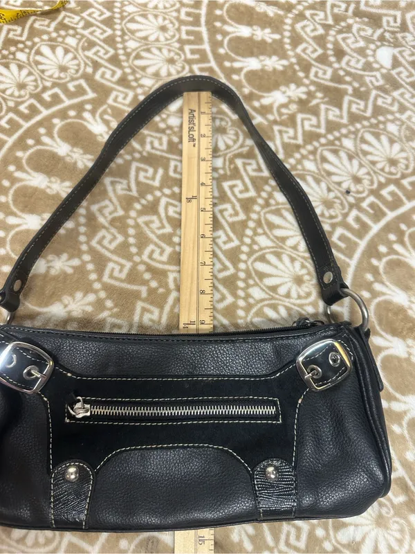 Nine West Black Shoulder Bag with Silver Hardware - Image 6