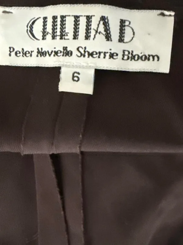 Vintage Chetta B brown short-sleeve floral embroidered maxi dress size 6 - Image 5