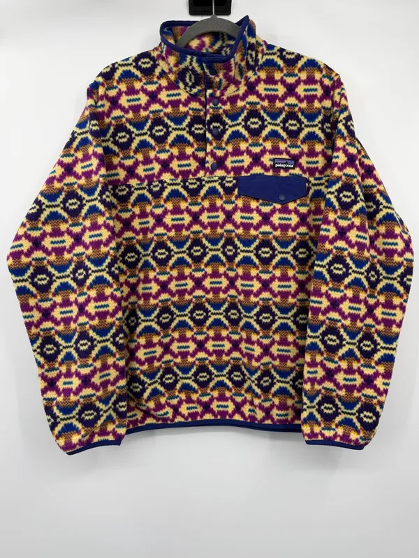 Patagonia Synchilla Snap T Fleece Womens L FA13 25580 Geometric Multicolor - Image 2