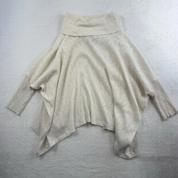 Free People Beach Sz M Top World Traveler‎ Ribbed Cowl Neck Dolman Split Back - Image 4