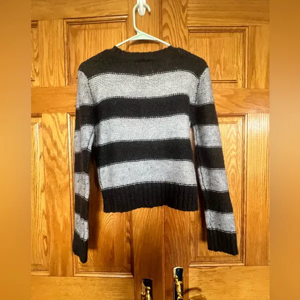 Aerie - Striped Crewneck Sweater - Black & Gray - Image 3