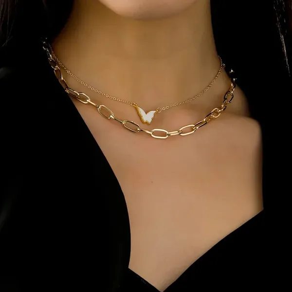 Stay Fly Butterfly Layered Gold Necklace - Image 2
