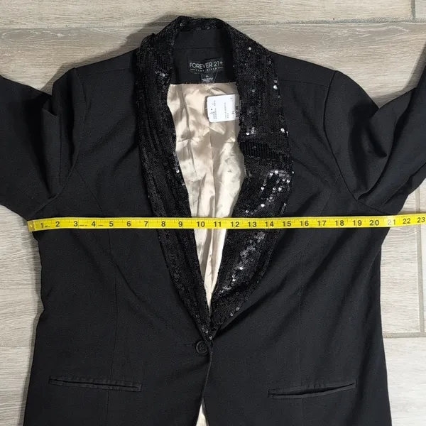 NWT Forever 21 Black Blazer | Sequin Lapel Black Blazer - Image 11