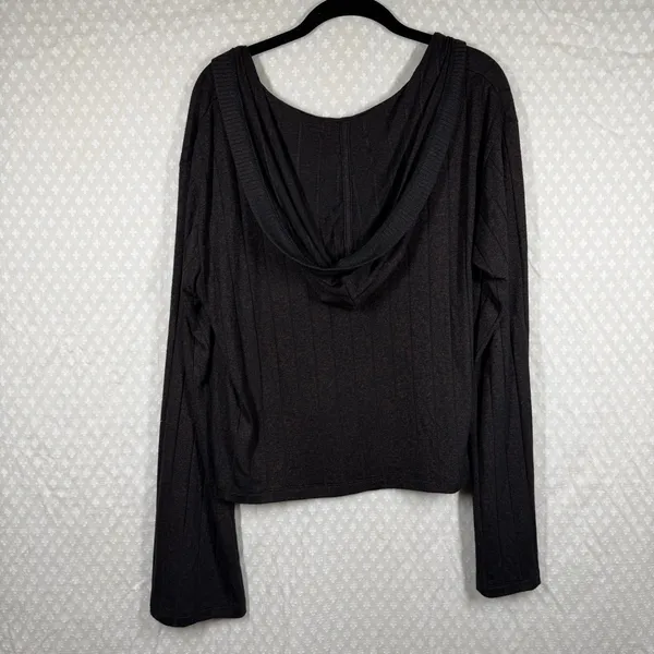 Athleta Black Speckled Harmony Pose Hoodie‎ Top - Image 6