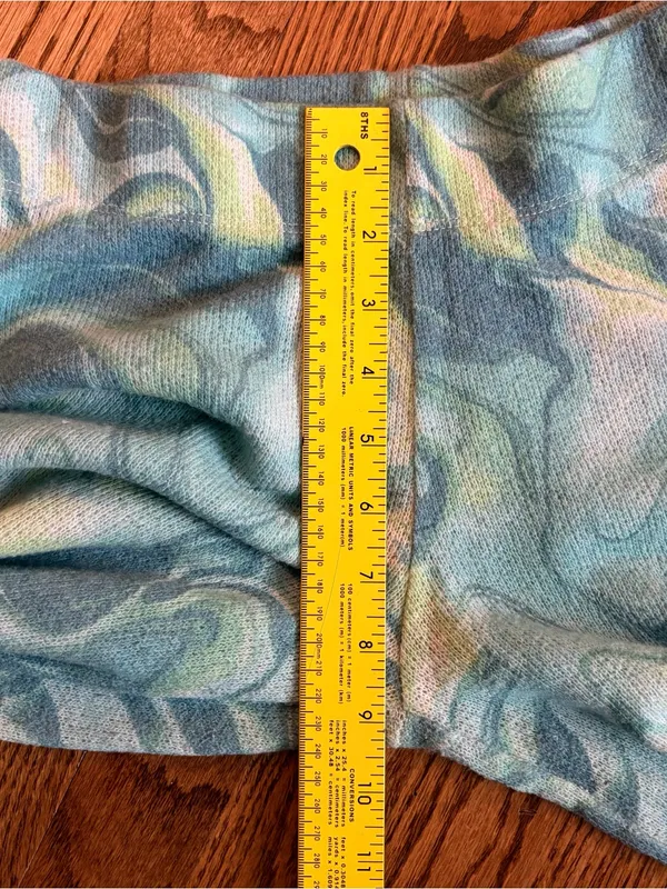 Jaded London Turquoise Swirl Knit Ruched Hem Track Pants High Rise Pants US 6 - Image 10