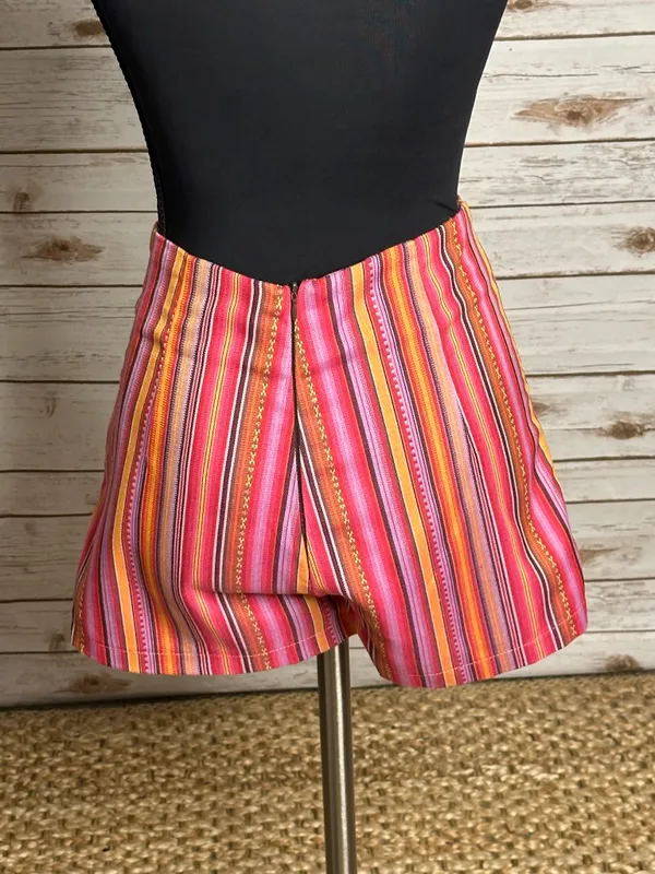 Kaisely multicolored striped woven cotton high-waisted shorts Size Small - Image 4
