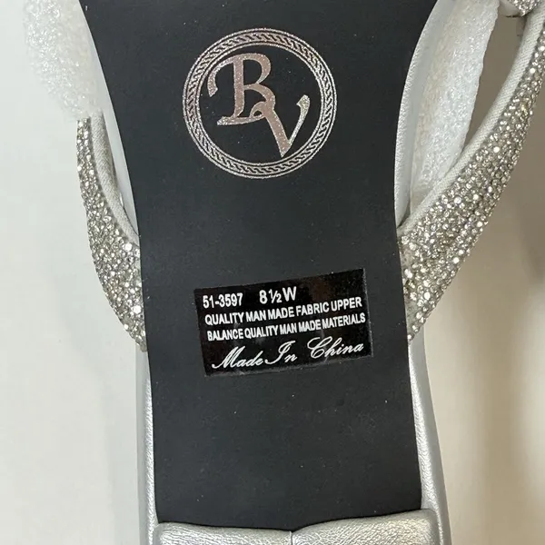 Bella Vita Size-8.5 W Women's Heels‎ Carmen Silver Micro Suede Stones Sandals - Image 7