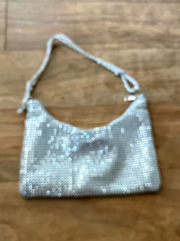 Silver Rhinestone Shoulder Bag - Image 2