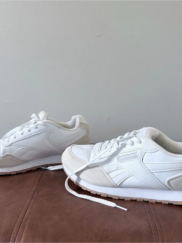 Reebok Classic Nylon Women White Sneakers Size 9 - Image 2