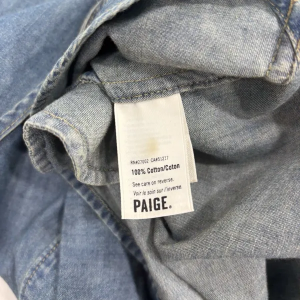 Paige Dress Size XS Denim Shirt Mila Chambray Button Down Tie Cinch Waist - Image 6