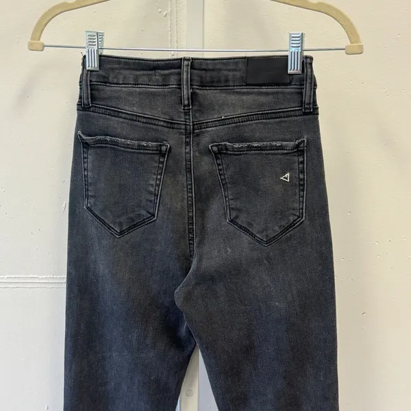 Hidden LA Jeans Gray High Rise Distressed Frayed Hem Button Fly Cropped Jeans 25 - Image 5