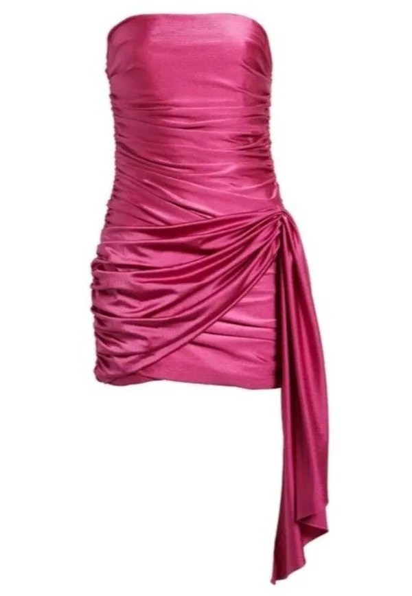 Amanda Uprichard Jersey Anja Mini Dress in Fuchsia Small New Womens Strapless - Image 8