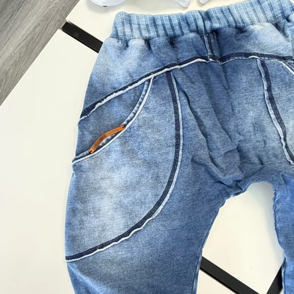 Labellamafia Acid Wash Denim Style Drop-Crotch Joggers – Size Small / P - Image 14