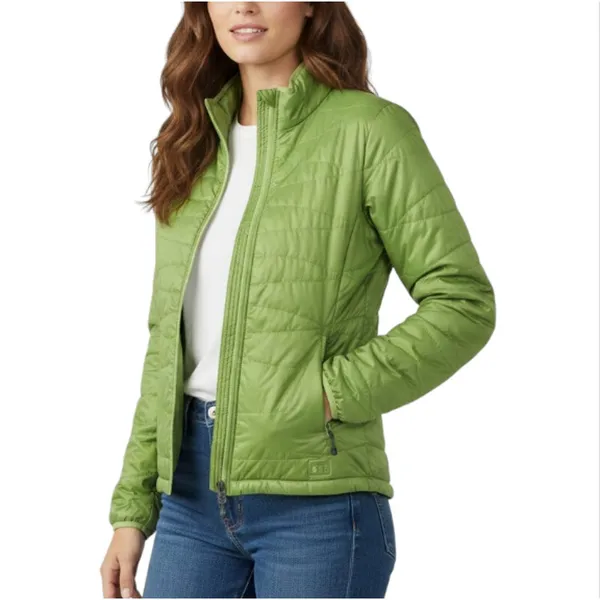 REI PrimaLoft Pertex Quantum Eco Full Zip Jacket Women M Green Outdoor Packable - Image 2