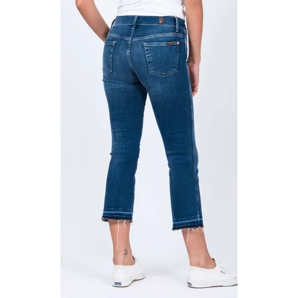 7 For All Mankind Women's Edie Jeans Crop Straight Leg High Rise Blue Denim S 27 - Image 7
