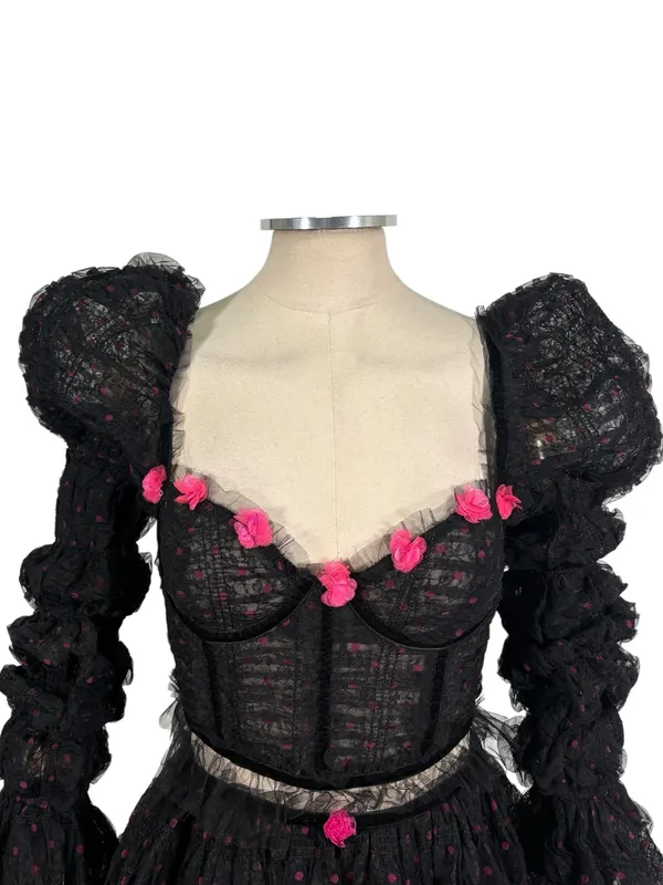 NEW For Love and Lemons romantic gothic coquette corset top mini skirt Set - Image 6