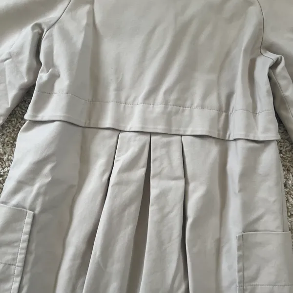 ZARA GUC  Light Bone Pleated Back Coat - Image 8