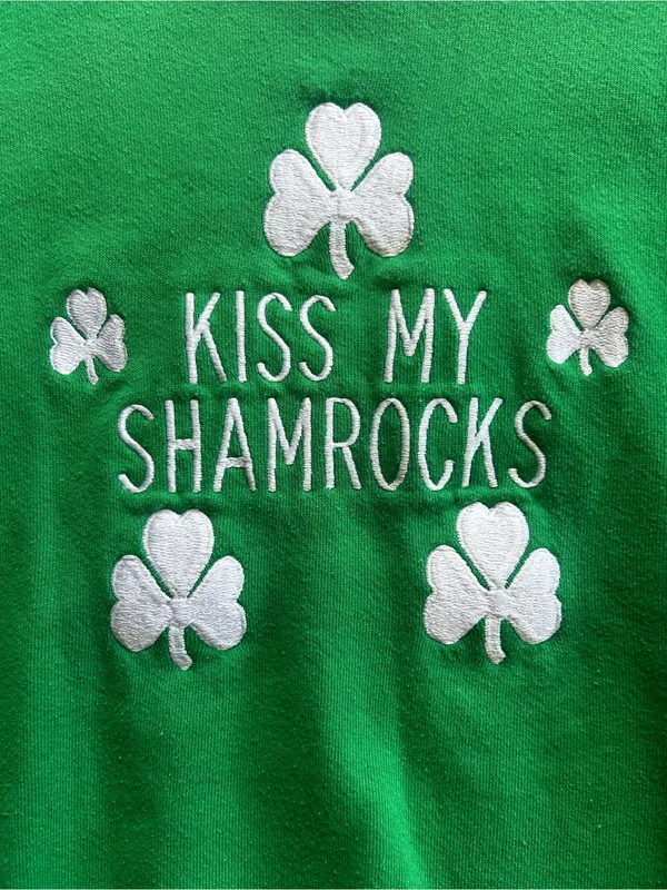 Vintage St. Patrick’s Day Shamrock Pullover Size S Cottage Grandmacore 90s - Image 7