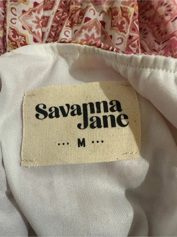 Savanna Jane Pink Multi‑Floral Patchwork Mini Dress – Size Medium White - Image 12