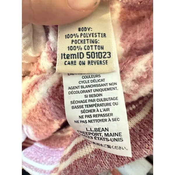 LL Bean Maroon Striped Cowl Neck Soft Cozy‎ Sweater SzXL - Image 6