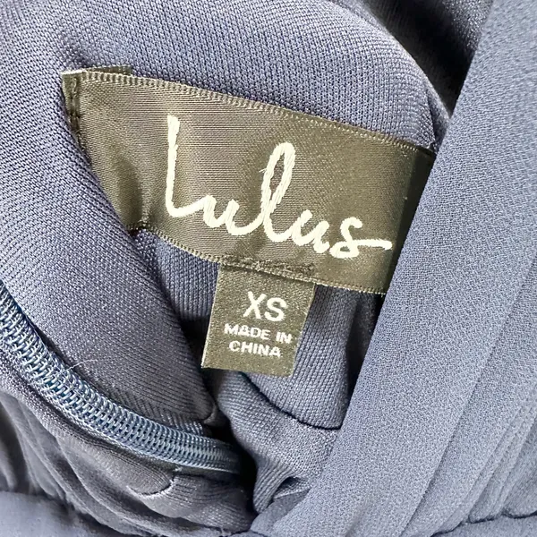 Lulus Heavenly Hues Navy Blue Maxi Dress Chiffon Bridesmaid Formal XS NWT - Image 8