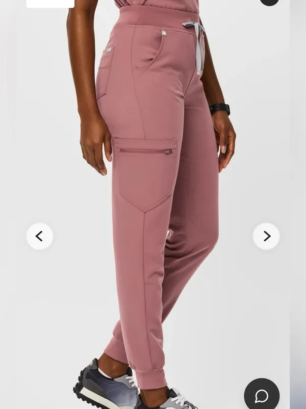 FIGS Zamora Jogger High Rise Scrub Pants - Mauve size small petite - Image 2