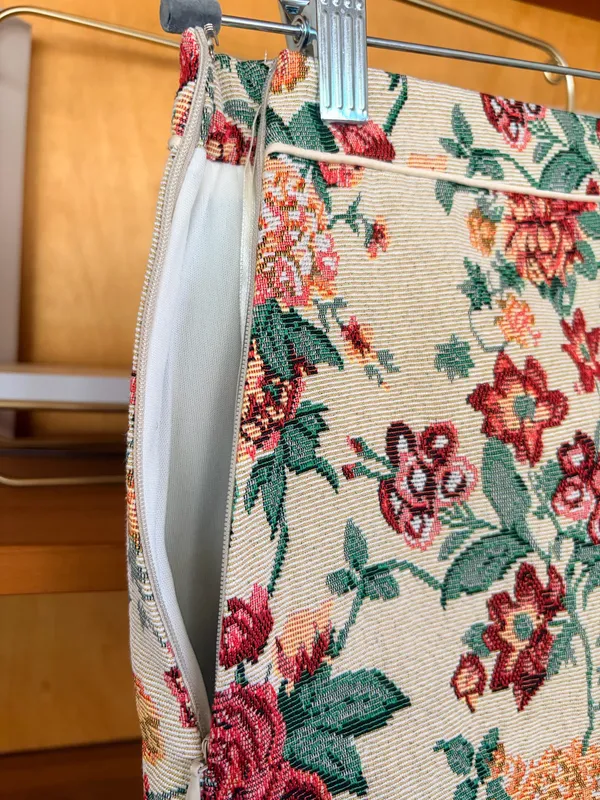 Floral Tapestry Mini Skirt Vintage Inspired Western Boho Fall Cotton Blend S - Image 4