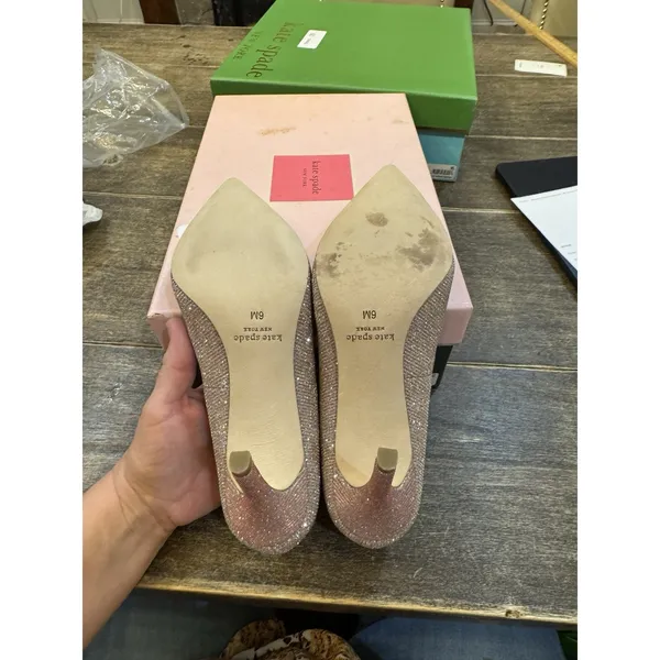 Kate Spade Vivian Sheep Leather Stiletto Pumps Pink Women Size 6‎ Display - Image 7