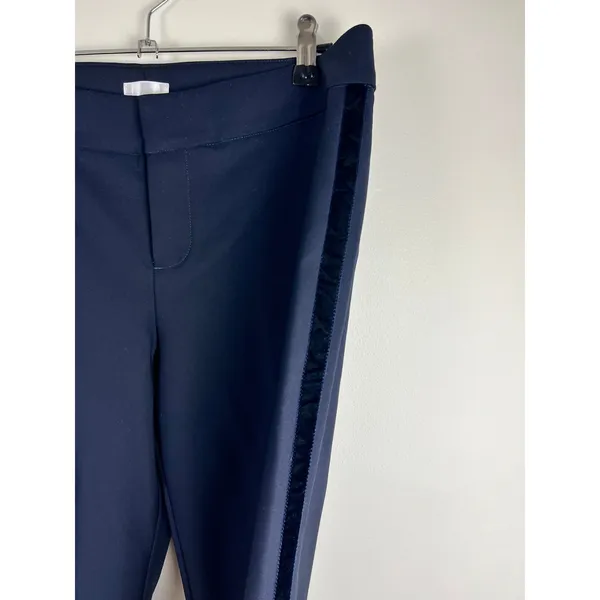 ecru Rivington Navy Tux Stripe Velvet Trim Slim Ankle Pants Size‎ 4 Stretch - Image 12
