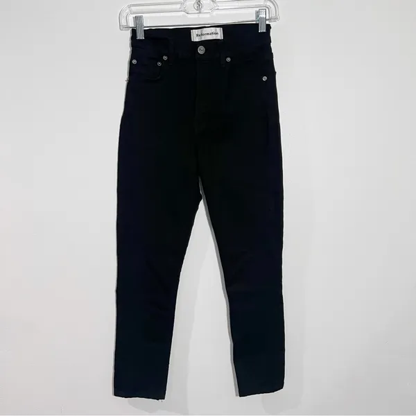Reformation High Rise Skinny Jeans Black Size 25‎ Minimalist Feminine Casual - Image 2