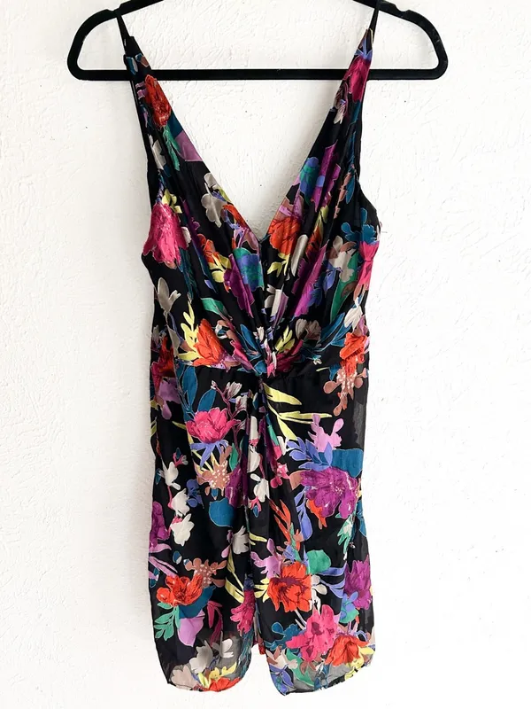 Astr Alivia Floral-Print Backless Mini Dress Large NWT Hoco Tropical - Image 3