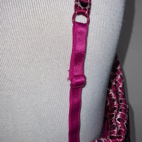 New York & Co Vibrant Purple Print Satin Adjustable Strap Tank Top S - Image 6
