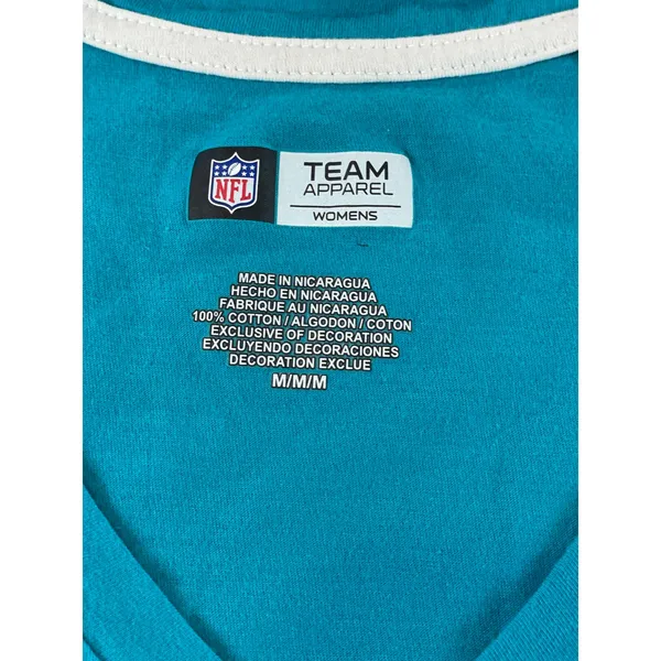NFL Team Apparel Womens Turquoise Miami Dolphins V‑Neck Short Sleeve Tee Size M - Image 5