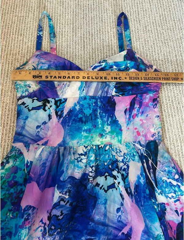 Amanda Uprichard Dress Silk L Purple/Blue/Pink - Image 5