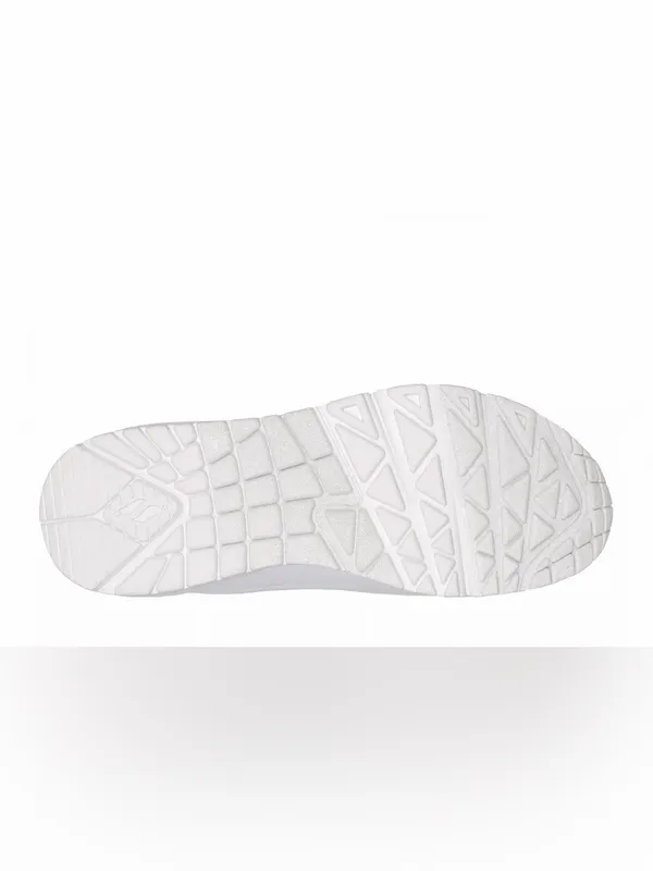 Skechers Uno-Flex All-White Low-Top Lace-Up Sneakers Size 7.5 - Image 5