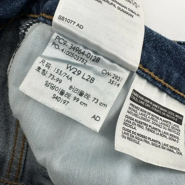 Levi’s Wedgie Straight Jeans Denim Button Fly Stretch Dark Wash Size 29 - Image 9
