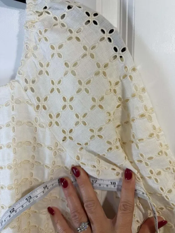 Maeve by Anthropologie White Eyelet Linen Belted Maxi Dress - Image 16