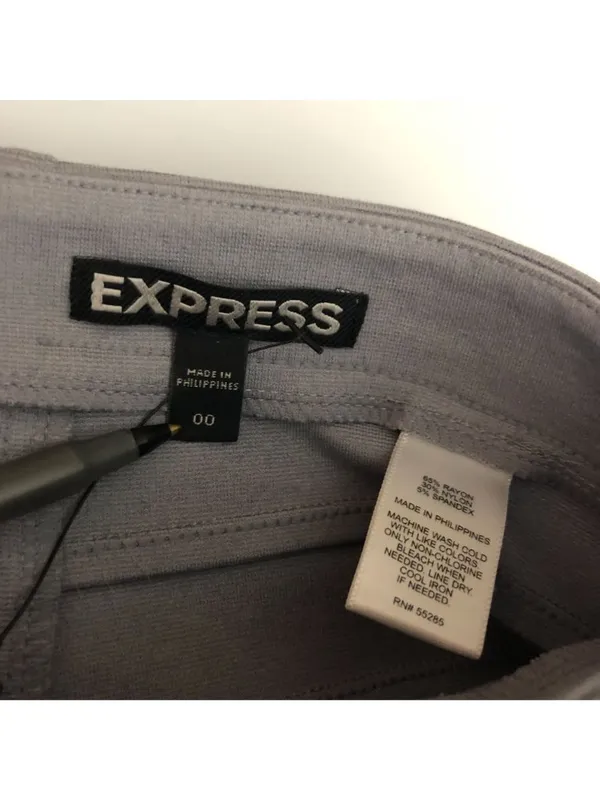 Express Gray Bandage Mini Skirt With Back Zipper Size 00 Rayon Blend - Image 3
