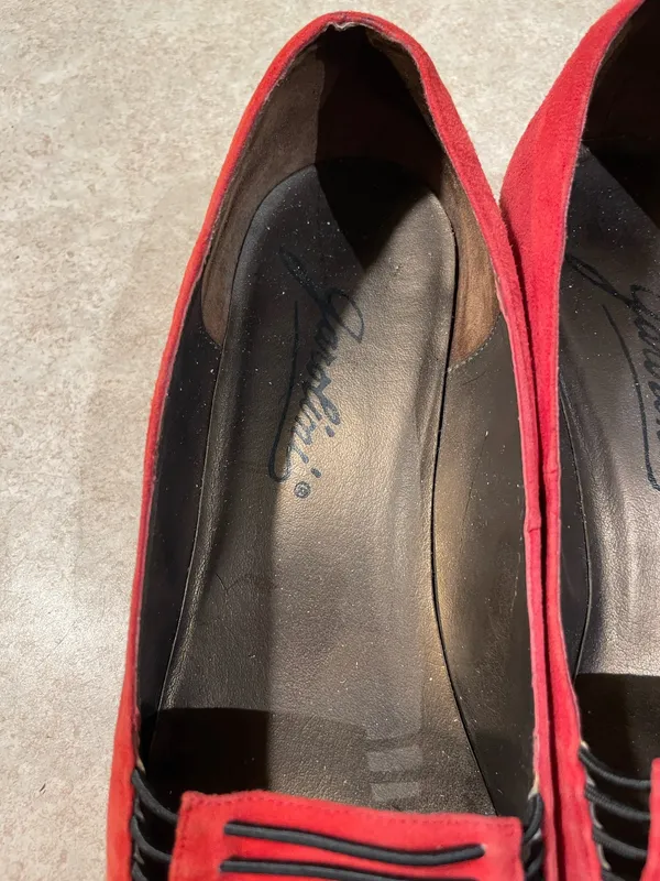 Garolini red suede kitten heels Size 10 - Image 2