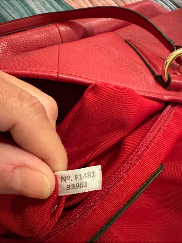 Coach Ellis Tote 33961 Red Pebbled Leather Gold Hardware - Image 16