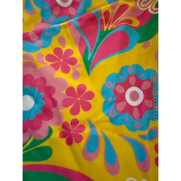 Blackbough 70s Psychedelic Flower Pink Yellow Blue Bikini Set Womens Small - Image 2