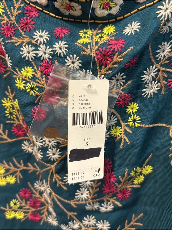 Anthropologie Floral Beaded Tank Top NWT - Image 5