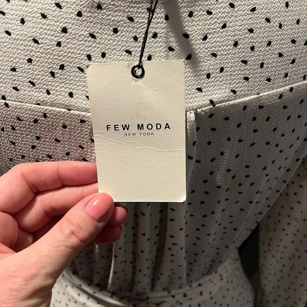 🍒Nwt Moda White And Black Polka Dot Wrap Dress Size Medium🍒 - Image 7